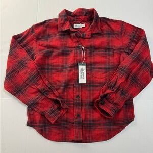 Alpine Design Red and Black Plaid Button Down Shirt